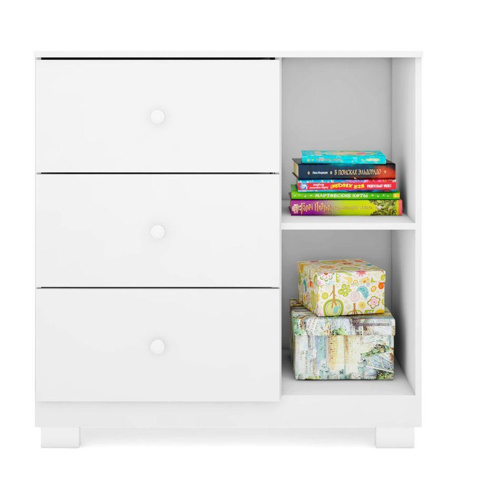 Cômoda Infantil Com 1 Portas E 3 Gavetas Ane Cor Branco Phoenix Baby - 2