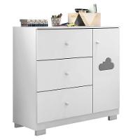 Cômoda Infantil Com 1 Portas E 3 Gavetas Ane Cor Branco Phoenix Baby - 1