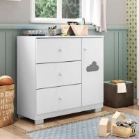 Cômoda Infantil Com 1 Portas E 3 Gavetas Ane Cor Branco Phoenix Baby - 4