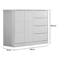 Cômoda Infantil Com 2 Portas E 4 Gavetas Eloá Cor Branco Phoenix Baby - 3