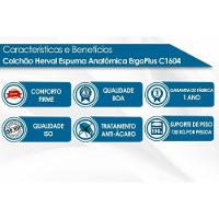 Cama Box Baú Queen: Colchão Espuma Herval ErgoPlus/EP  + Base CRC Suede Gray(158x198)