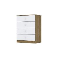 Cômoda Infantil 04 Gavetas Amarelinha Henn Rústico Branco - 5