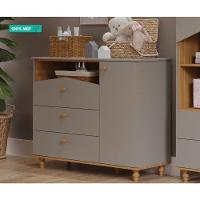 Cômoda Infantil 100% Mdf 1 Porta 3 Gavetas Casinha Permobili Fendi/Nature Fendi/Nature - 2