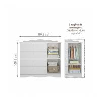 Cômoda Infantil 100% Mdf 1 Porta 4 Gavetas Encanto Permobili Branco Branco - 5
