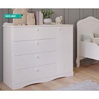 Cômoda Infantil 100% Mdf 1 Porta 4 Gavetas Encanto Permobili Branco Branco - 7