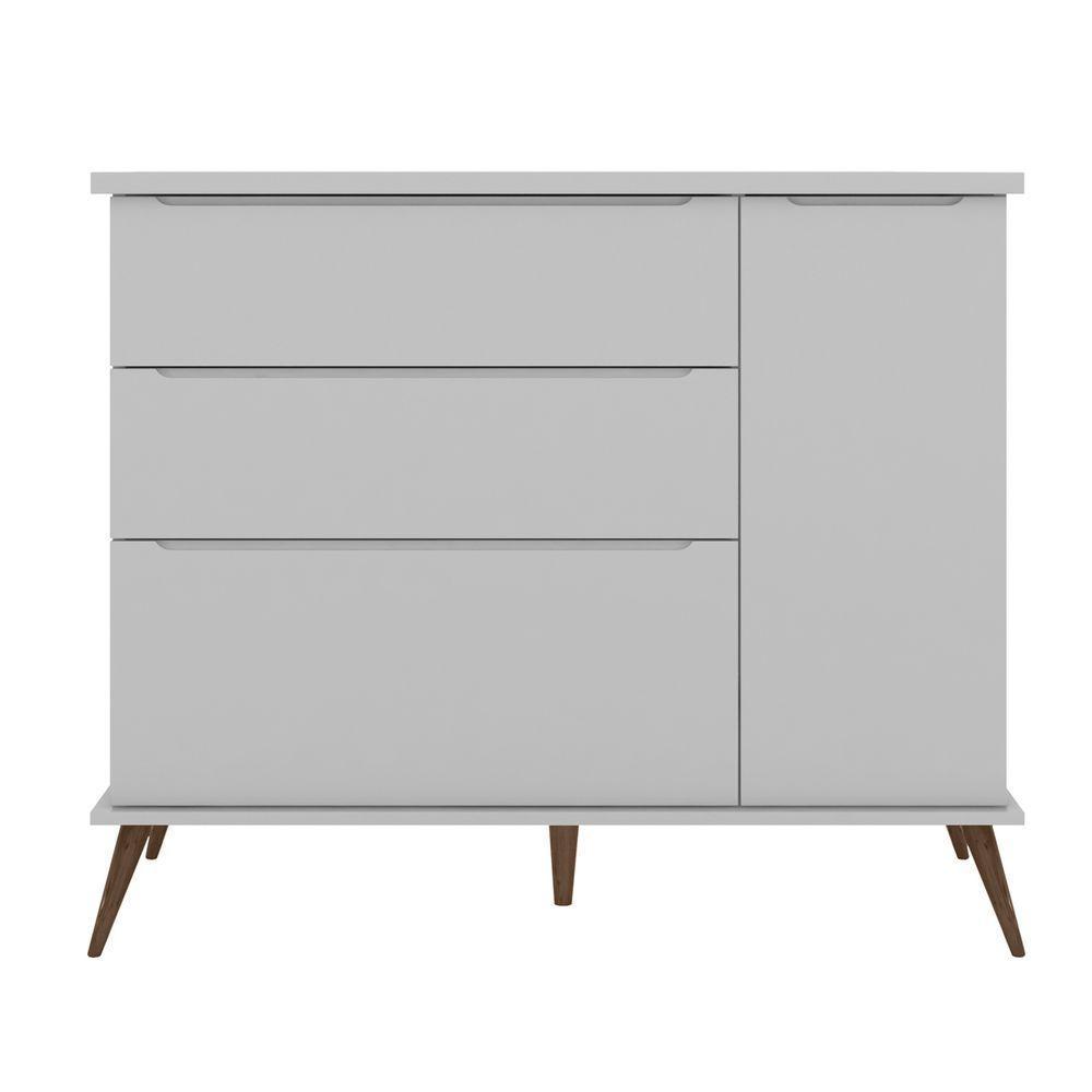 Cômoda Infantil Com 1 Portas E 3 Gavetas Melinda Cor Cinza Phoenix Baby - 1