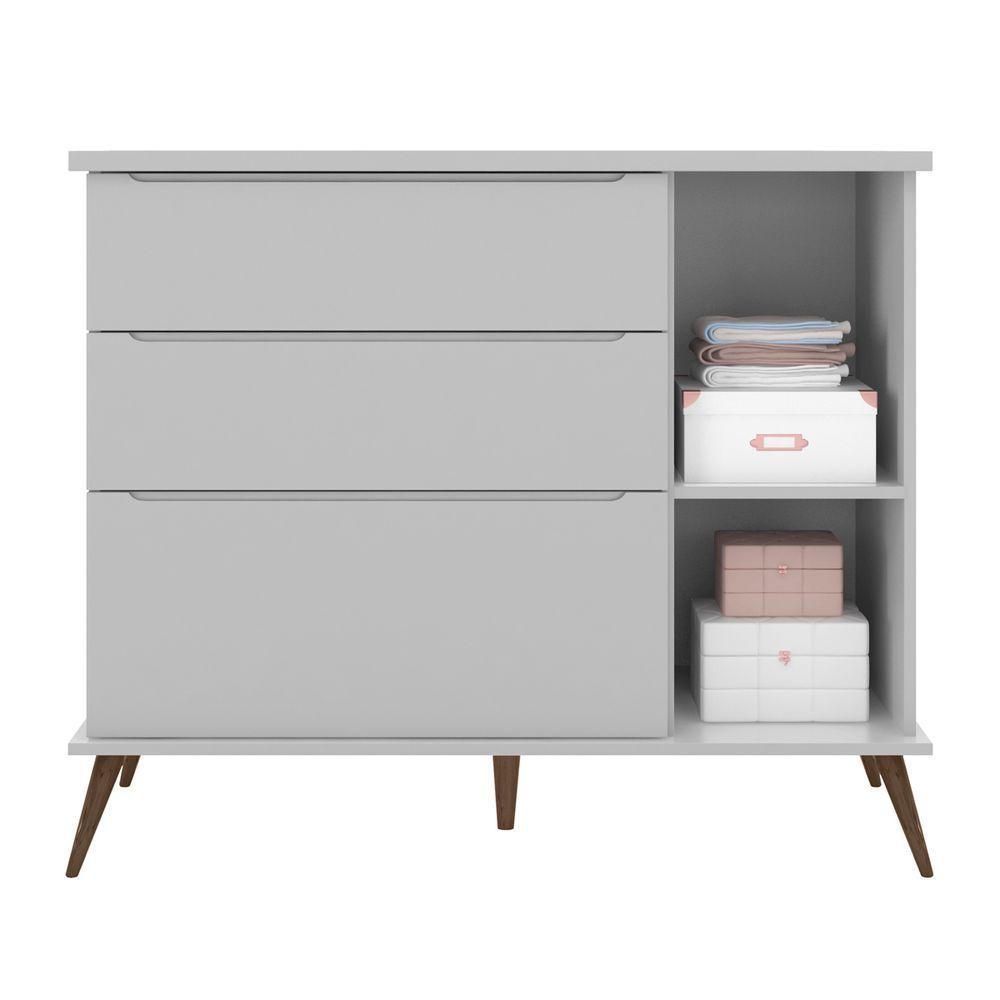 Cômoda Infantil Com 1 Portas E 3 Gavetas Melinda Cor Cinza Phoenix Baby - 4