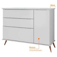 Cômoda Infantil Com 1 Portas E 3 Gavetas Melinda Cor Cinza Phoenix Baby - 3