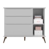 Cômoda Infantil Com 1 Portas E 3 Gavetas Melinda Cor Cinza Phoenix Baby - 4