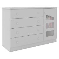 Cômoda Infantil Com 1 Porta E 4 Gavetas Eloisa Cor Branco Phoenix Baby - 1