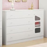 Cômoda Infantil Com 1 Porta E 4 Gavetas Eloisa Cor Branco Phoenix Baby - 2