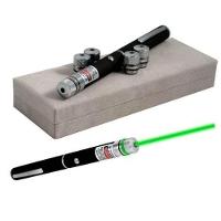 Caneta Laser Verde Pointer 5000mw Com 5 Ponteiras De Efeitos - 1