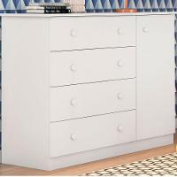 Cômoda Infantil Com 1 Porta E 4 Gavetas Helena Cor Branco Phoenix Baby - 2