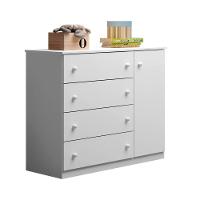 Cômoda Infantil Com 1 Porta E 4 Gavetas Elisa Cor Branco Phoenix Baby - 1