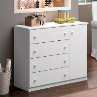 Cômoda Infantil Com 1 Porta E 4 Gavetas Elisa Cor Branco Phoenix Baby - 2