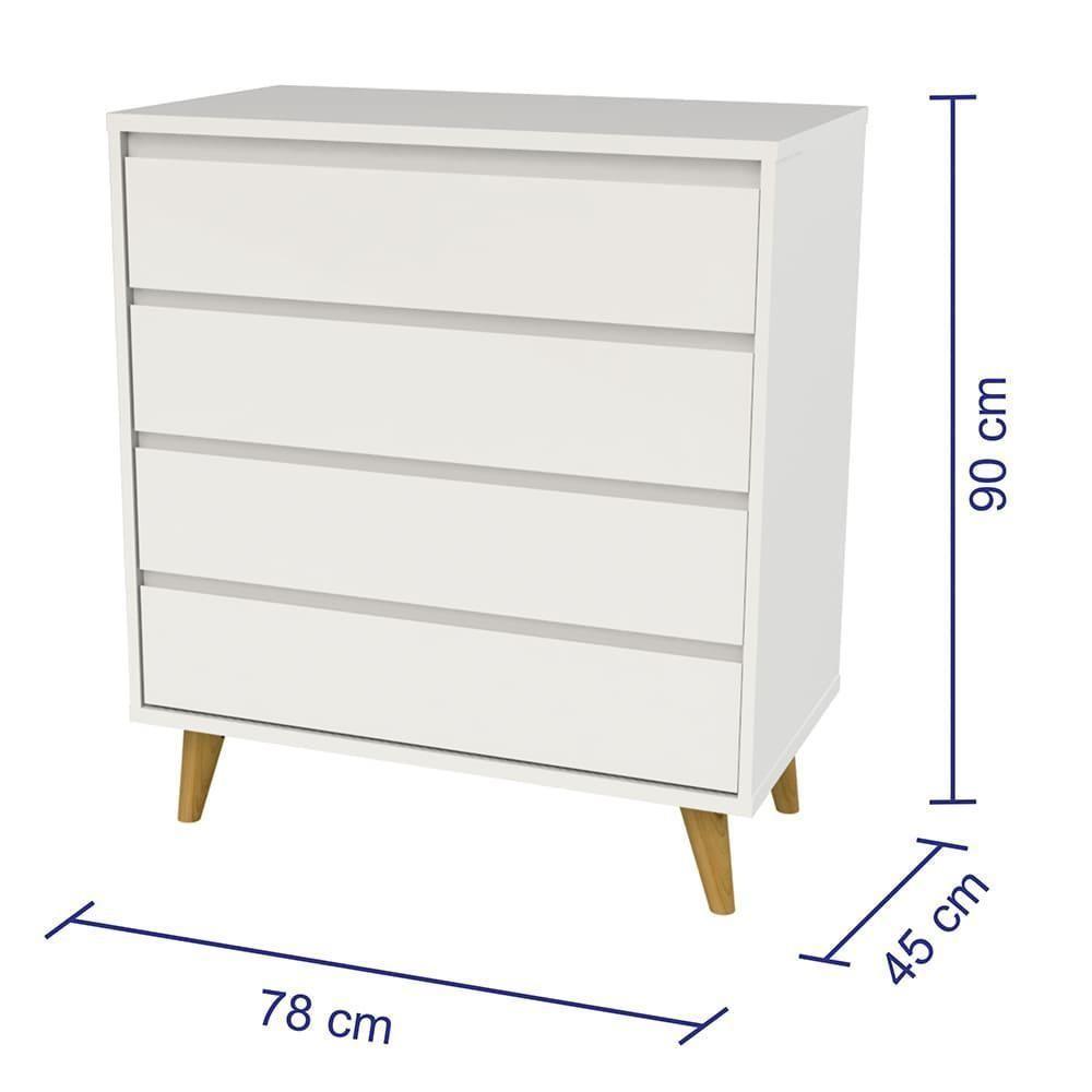 Cômoda Retrô Branco Fosco - 2