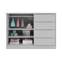 Cômoda Infantil Com 2 Portas E 4 Gavetas Pérola Cor Cinza Phoenix Baby - 3