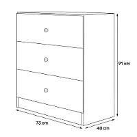 Cômoda Infantil Para Quarto De Bebê 03 Gavetas Branco - 2