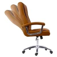 Cadeira Giratória Nr-17 Califórnia Fratini Revestida Poliuretano (pu) Caramelo Base Rodizio Cromado - 2