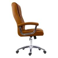 Cadeira Giratória Nr-17 Califórnia Fratini Revestida Poliuretano (pu) Caramelo Base Rodizio Cromado - 5