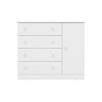 Comoda Sapateira Infantil 1 Porta E 4 Gavetas Cor Branco - 2