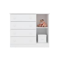 Comoda Sapateira Infantil 1 Porta E 4 Gavetas Cor Branco - 3