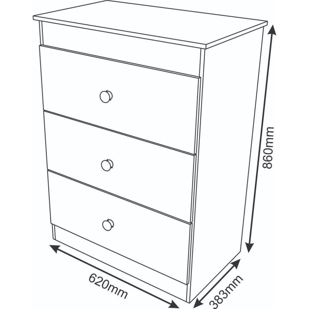 Cômoda Infantil Ternura Com 3 Gavetas Quarto Infantil - 2