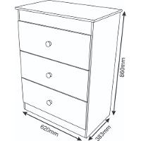 Cômoda Infantil Ternura Com 3 Gavetas Quarto Infantil