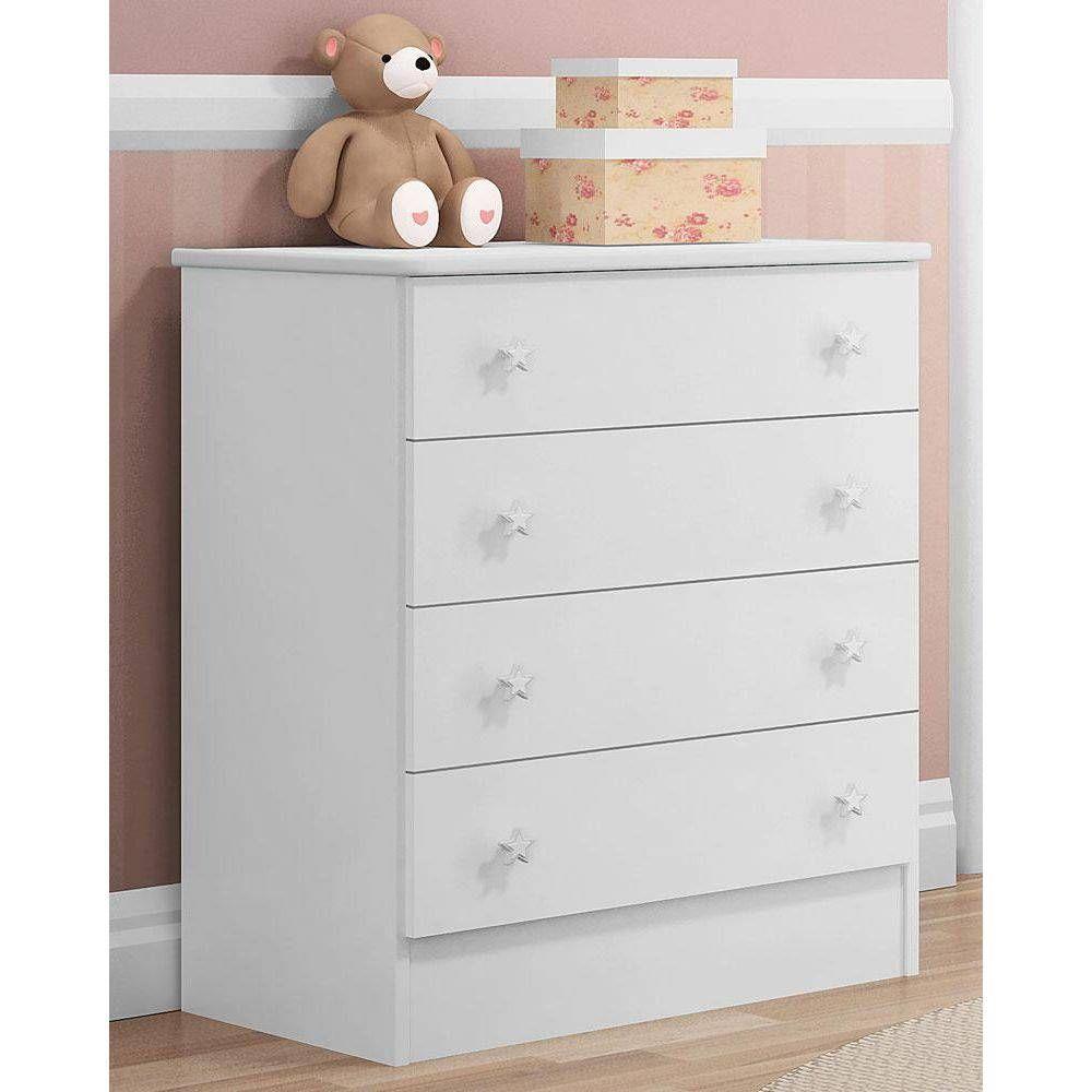 Cômoda 4 Gavetas Doce Sonho Branco Qmovi - 2