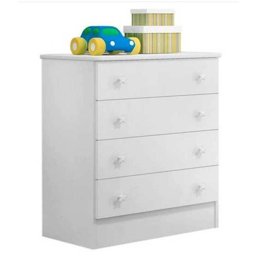 Cômoda 4 Gavetas Doce Sonho Branco Qmovi - 3