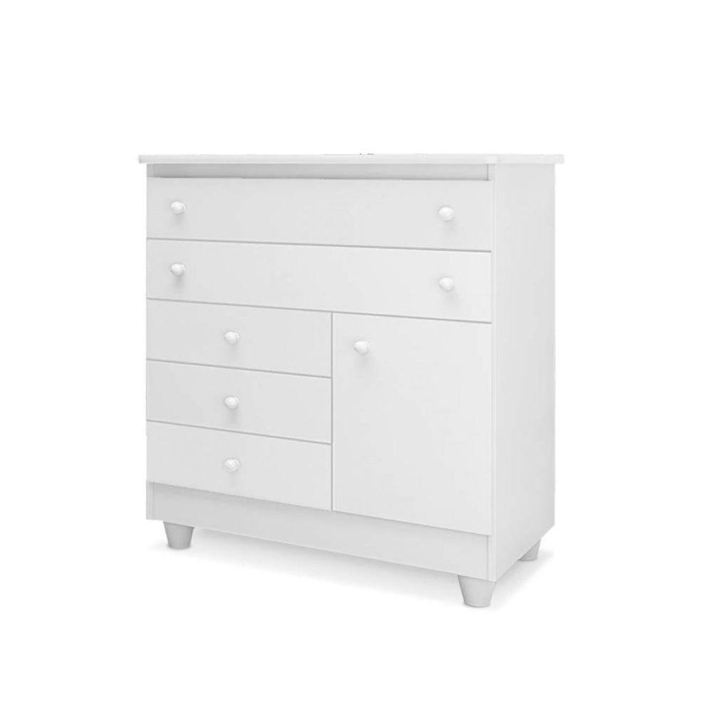 Cômoda Infantil Adhara Com 5 Gavetas E 1 Porta Para Quarto - 1