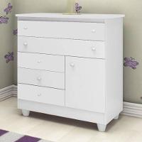 Cômoda Infantil Adhara Com 5 Gavetas E 1 Porta Para Quarto - 7