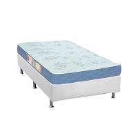 Cama Box Solteiro: Colchão Espuma Castor D45 Sleep Max + Base CRC Courano White(88x188) - 1