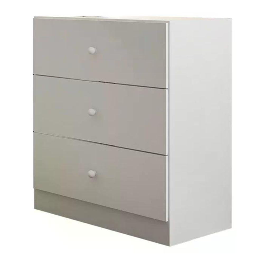 Comoda Infantil 03 Gavetas Louise Branco Reajl Moveis Branco - 1