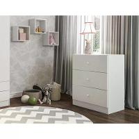 Comoda Infantil 03 Gavetas Louise Branco Reajl Moveis Branco - 5