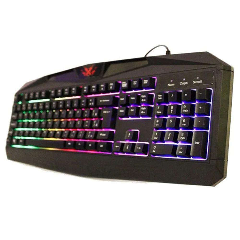Teclado Gamer Com Apoio Aos Pulsos Para Jogos No Computador - 1