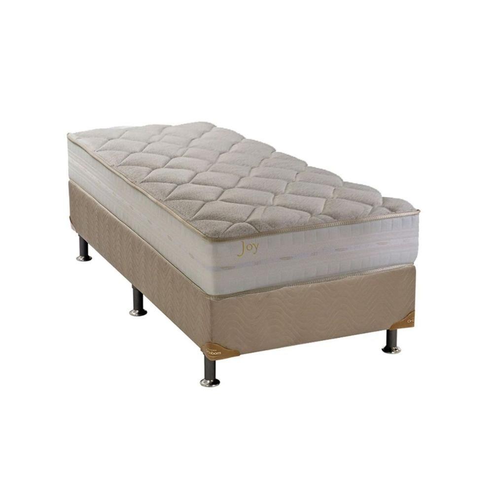 Cama Box Solteiro: Colchão Ortopédico Herval D28/AG65 Joy + Base CRC Suede Clean(88x188) - 1