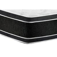 Cama Box Baú Queen: Colchão Espuma Castor D33 Black e White Double Face + Base CRC Suede Brown(158x198)