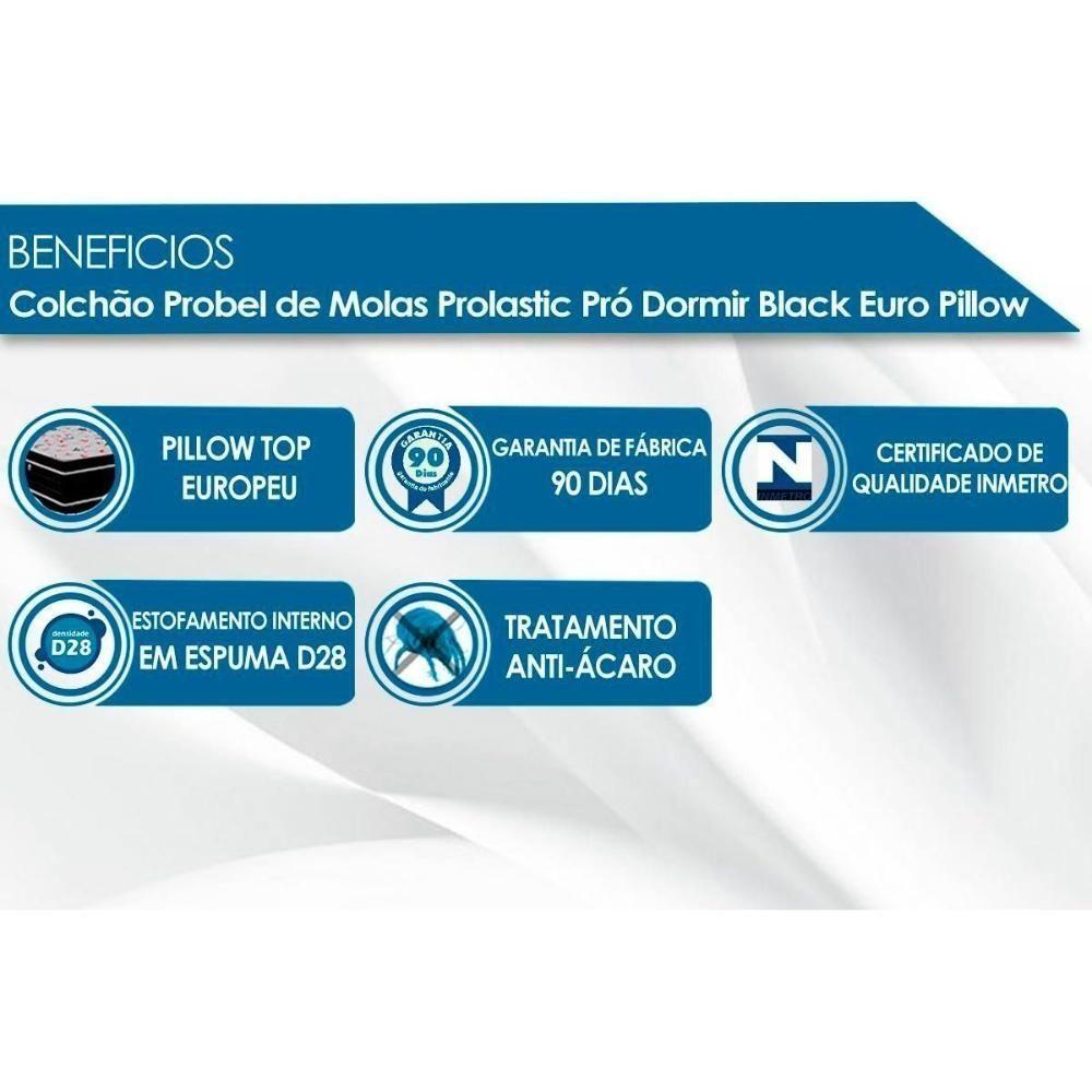 Cama Box Baú Queen: Colchão Molas Probel Prolastic ProDormir Sleep + Base CRC Suede Black(158x198) - 4