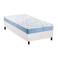 Cama Box Solteiro: Colchão Espuma Anjos Querubim + Base CRC Courano White(88x188) - 1