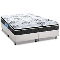Cama Box Queen: Colchão Espuma Probel D40 Guarda Costas Premium Hiper Firme + Base CRC Courano White(158x198) - 1