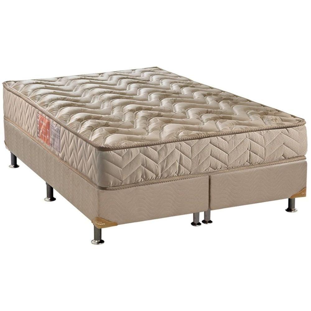 Cama Box Queen: Colchão Espuma D33 Paropas Pasquale + Base CRC Suede Clean(158x198) - 1