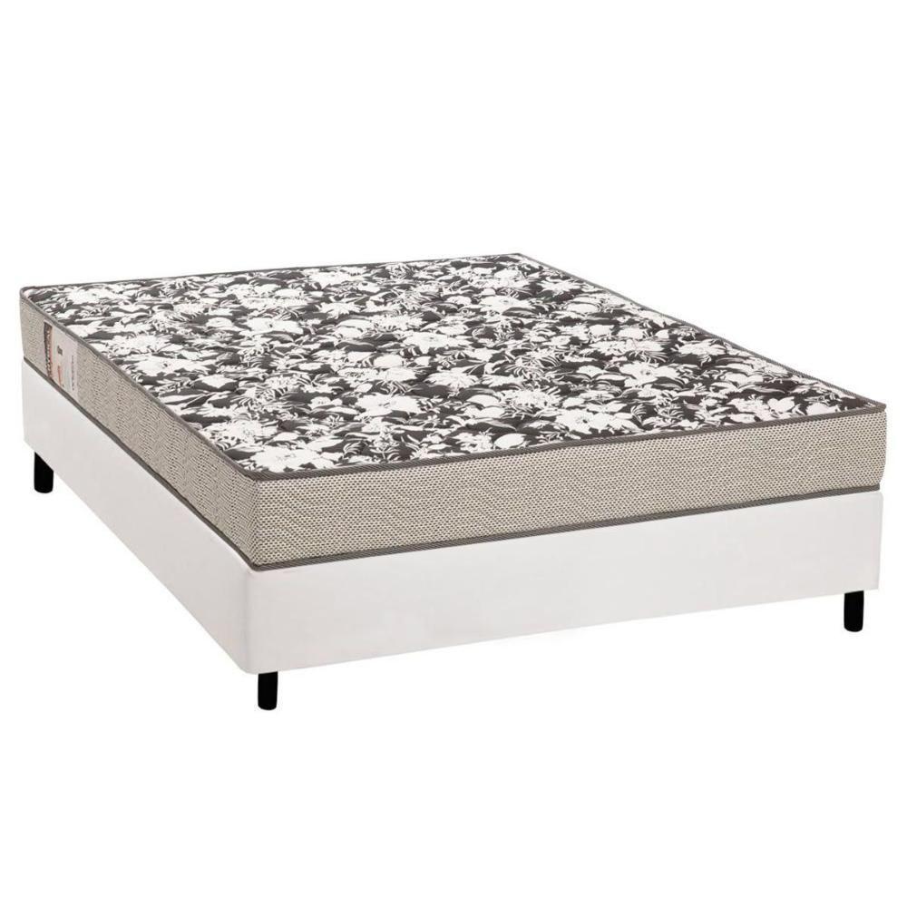 Cama Box Casal: Colchão Espuma Ortobom Physical Ultra Resistente + Base Crc Courano White(138x188) - 1