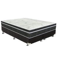 Cama Box Queen: Colchão Molas Bonnel Orthoflex Venezia + Base CRC Suede Black(158x198) - 1