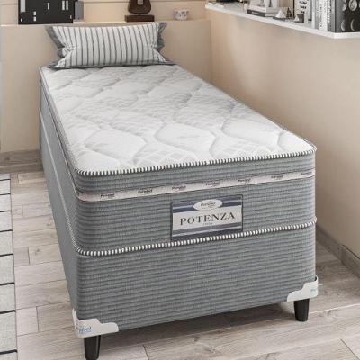 Conjunto Solteiro 088x188x58 Molas Cinza branco