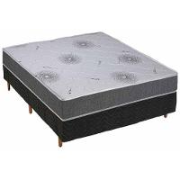 Cama Box Casal: Colchão Espuma Polar D33 Pérola Premium + Base CRC Rústico Black(138x188) - 1