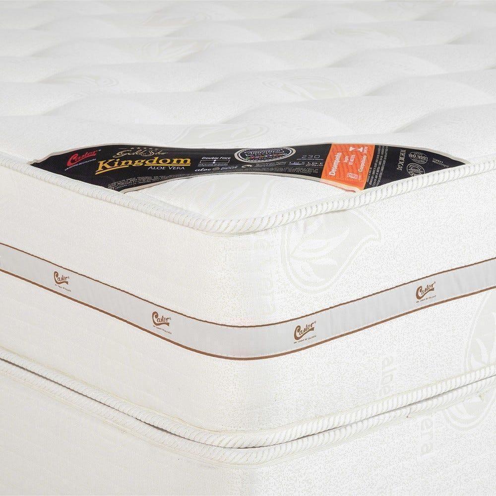 Cama Box + Colchão Castor Solteiro Kingdom Aloe Vera Double Face Pocket 120x203x59cm - 3