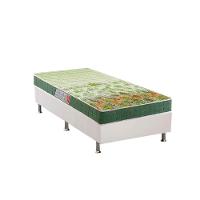 Cama Box Solteiro: Colchão Anatômico Anjos D28/EP Pantanal + Base CRC Courano White(88x188) - 1