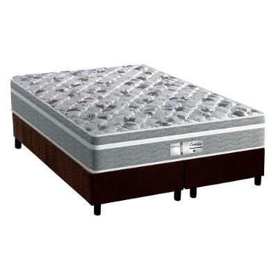 Cama Box Queen: Colchão Molas Probel EvolutionBase Suede Marrom(158x198)