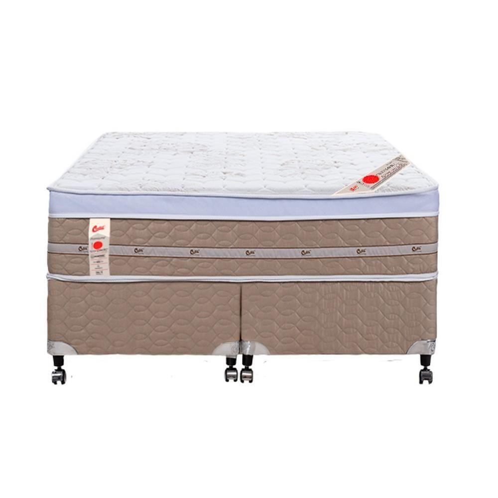 Cama Box + Colchão Castor Com Massageador Queen Niponpedic One Face Tecnopedic 158x198x59cm - 1